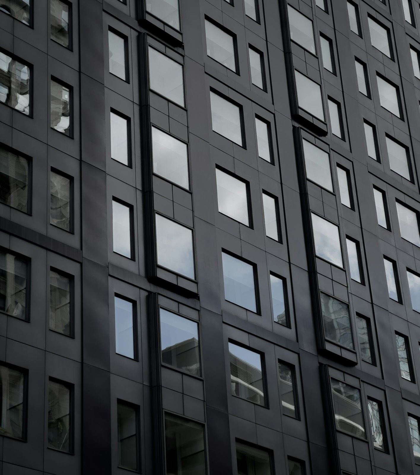 Modern aluminium windows on a building
