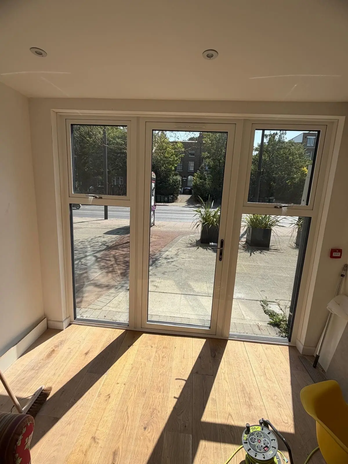 The new French doors from inside