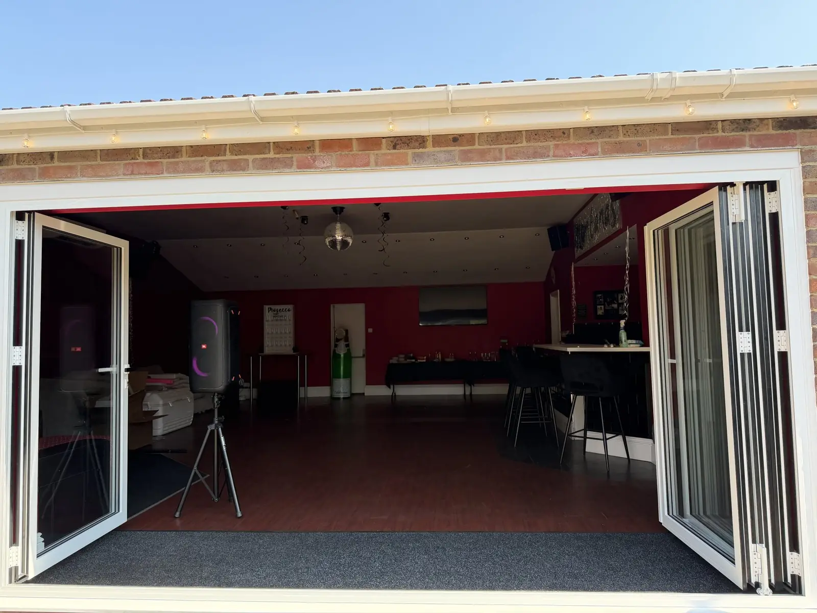The same bifolds folded fully open