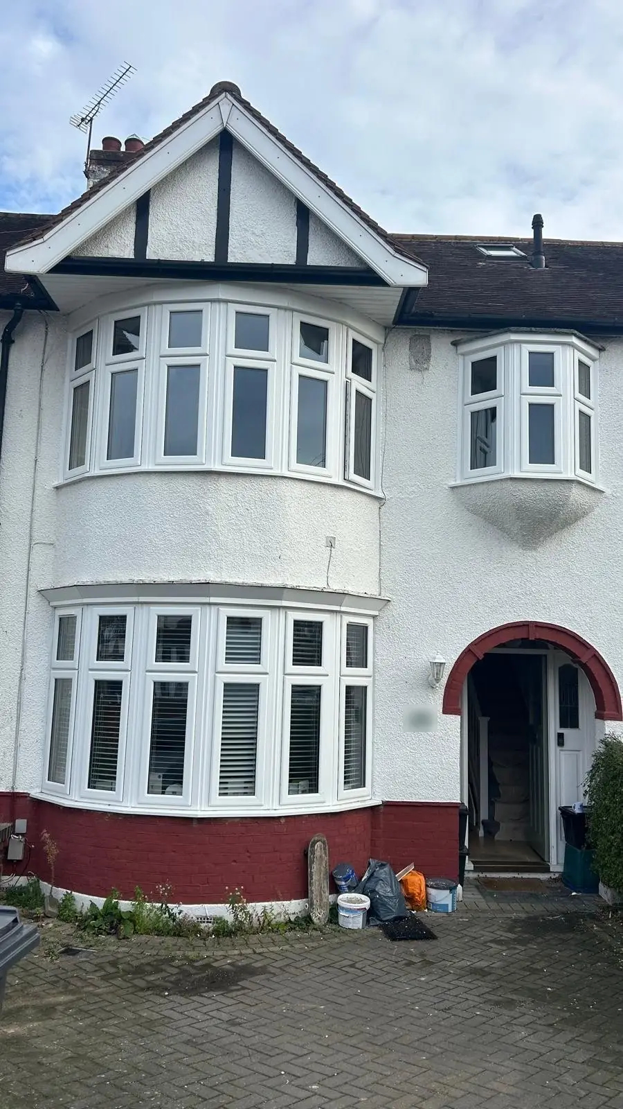 White uPVC bay windows on a 1930s semi