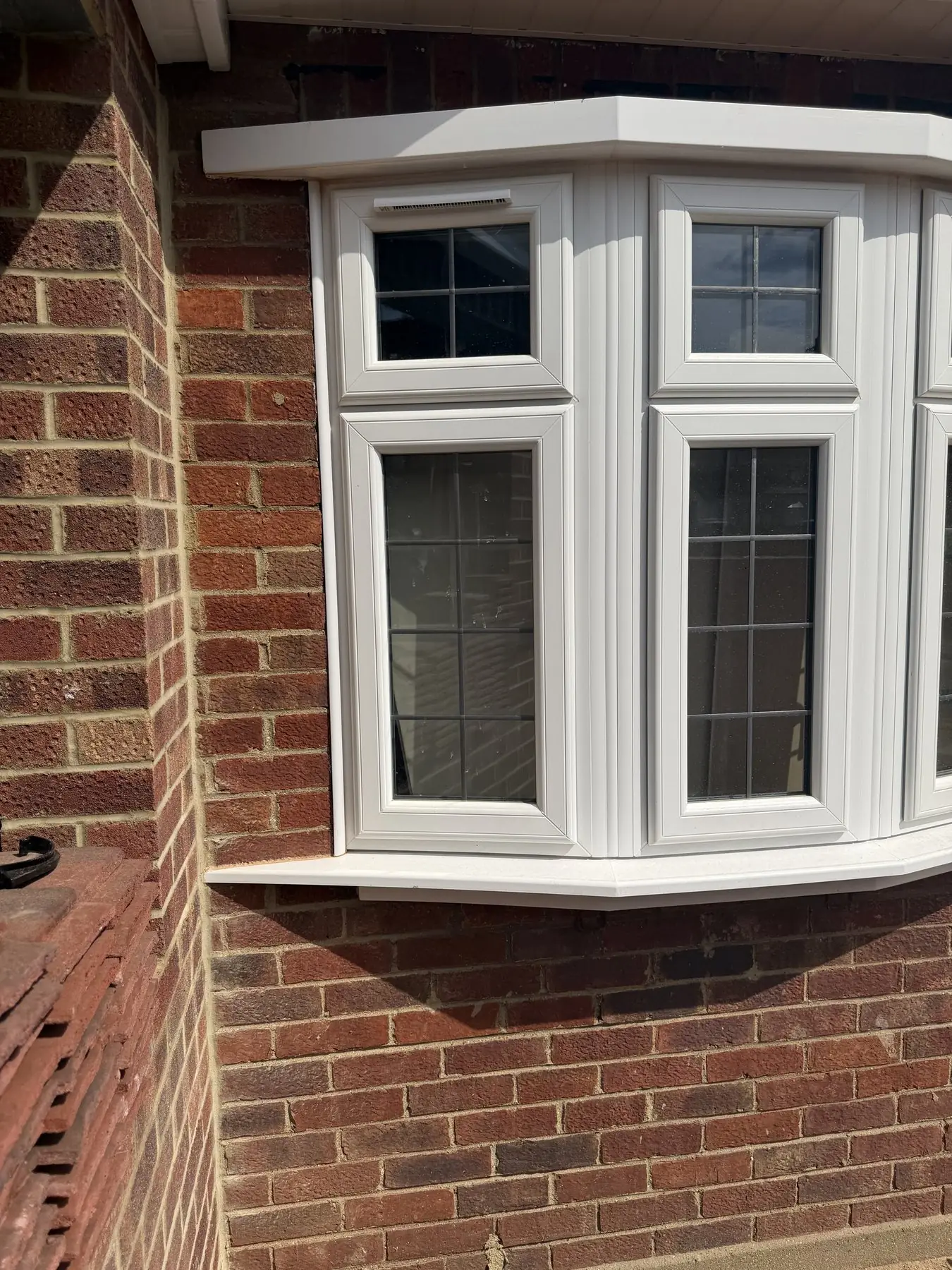 White uPVC box bay window